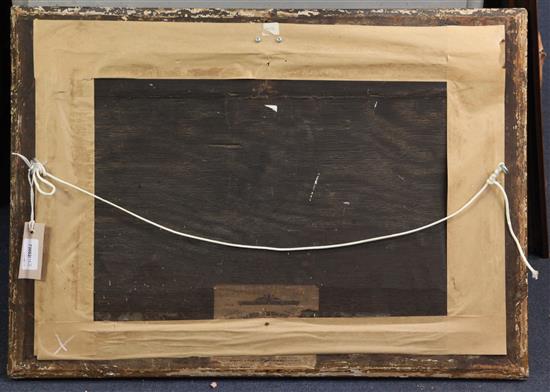 Dutch School (18th/19th century) Shipping along the coast on a calm sea 13 x 20in.